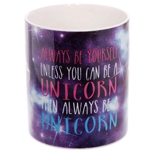 Puckator Majestic Bone China Unicorn Mug, Purple