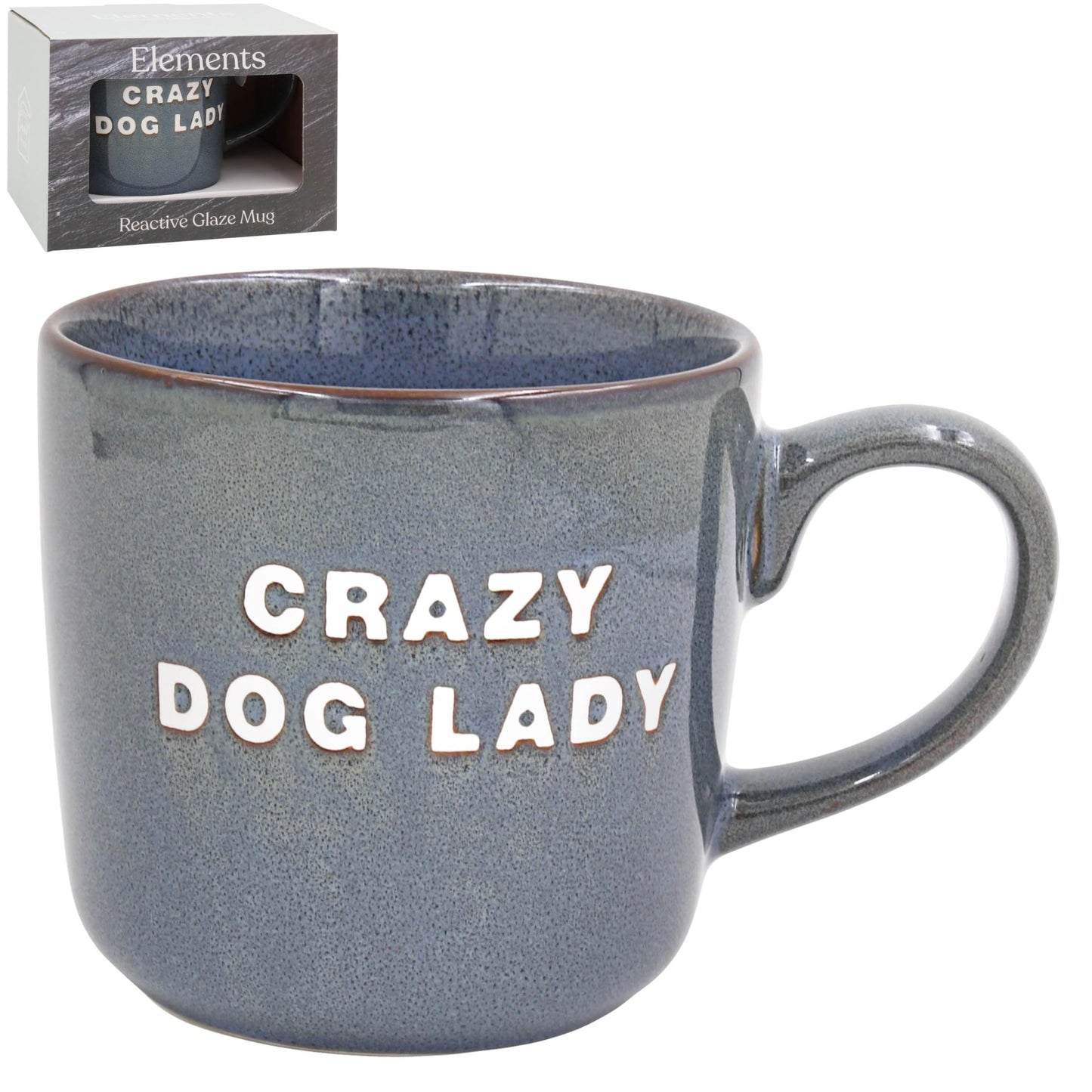 Lesser & Pavey Just Saying Crazy Dog Lady Mug Blue | Fun Dog Lover Coffee Mug | Large Tea & Coffee Cup | Everyday Bone China Drinkware