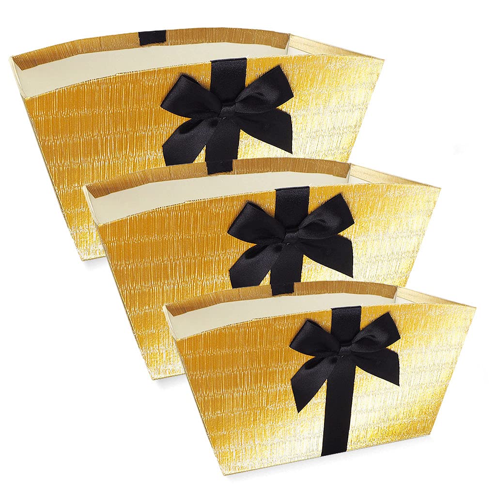 Gift Tray Set Of 3 Gold & Black