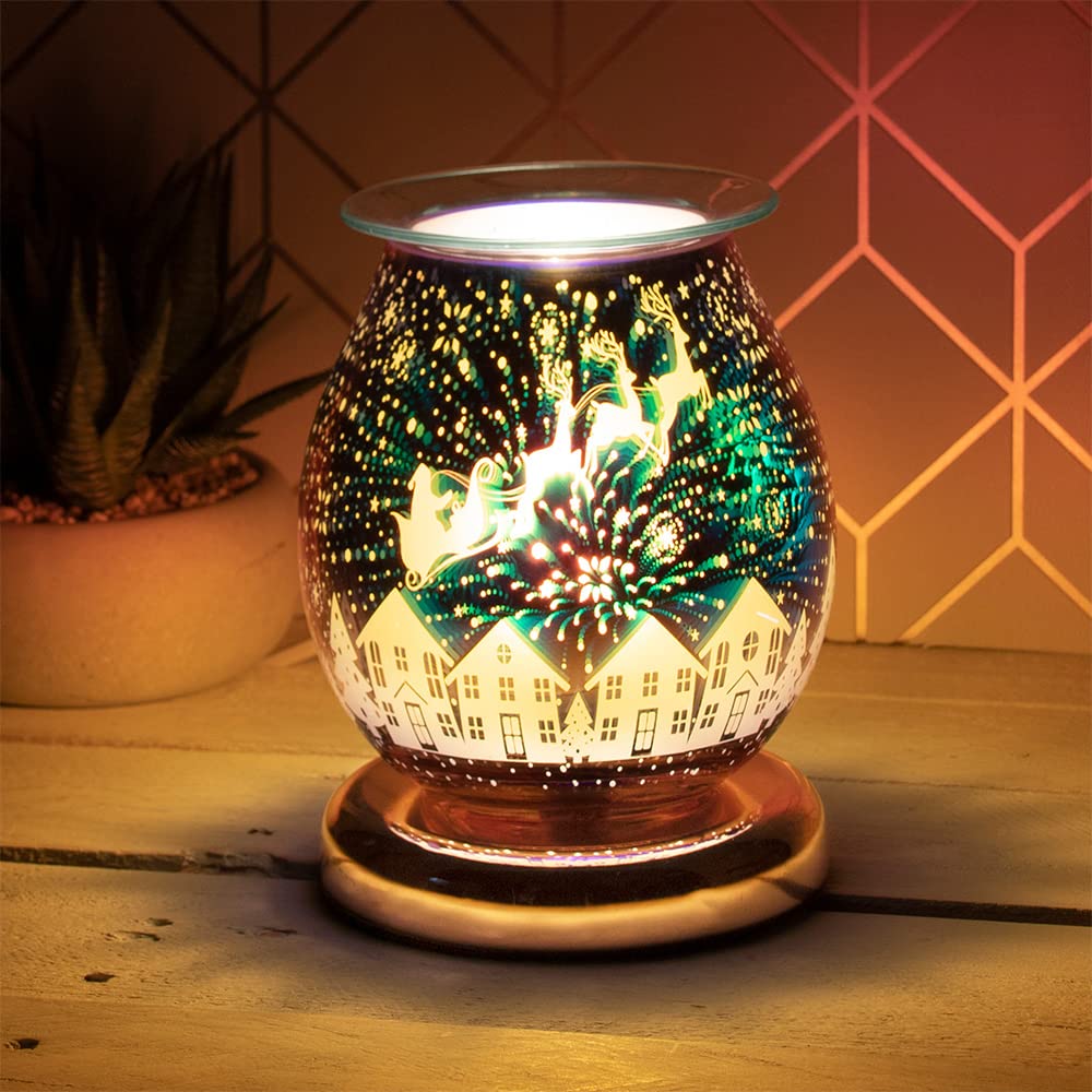 The Leonardo Collection Desire 3D Aroma melt Oil Aromatherapy Wax Touch lamp - Santa and Sleigh Design