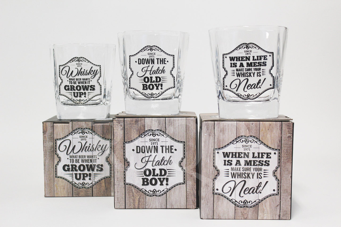 Brand New Gents slogan Whiskey Spirits Glass Tumber 3 designs (Whiskey What Beer Wants...)