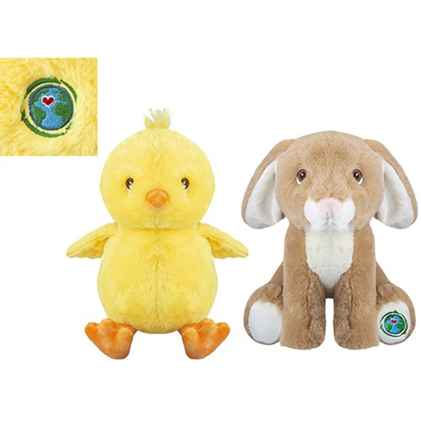Eco Plush Easter Chick & Rabbit - 23 cm (Pack of 2) - Adorable & Sustainable Soft Toys, Perfect Festive Gift with Embroidered Logo