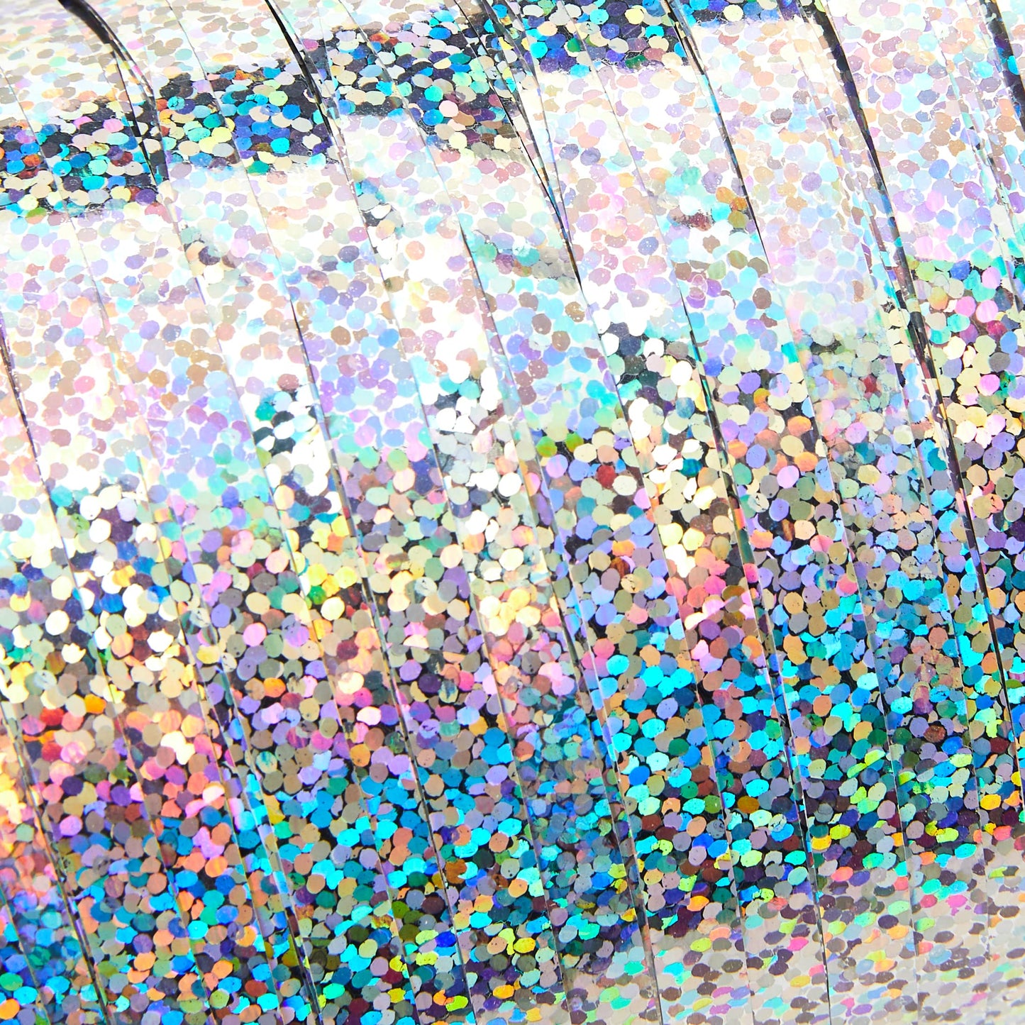 Eleganza Poly Curling Ribbon, Polyester, Holographic Silver, 5 mm x 250 yd