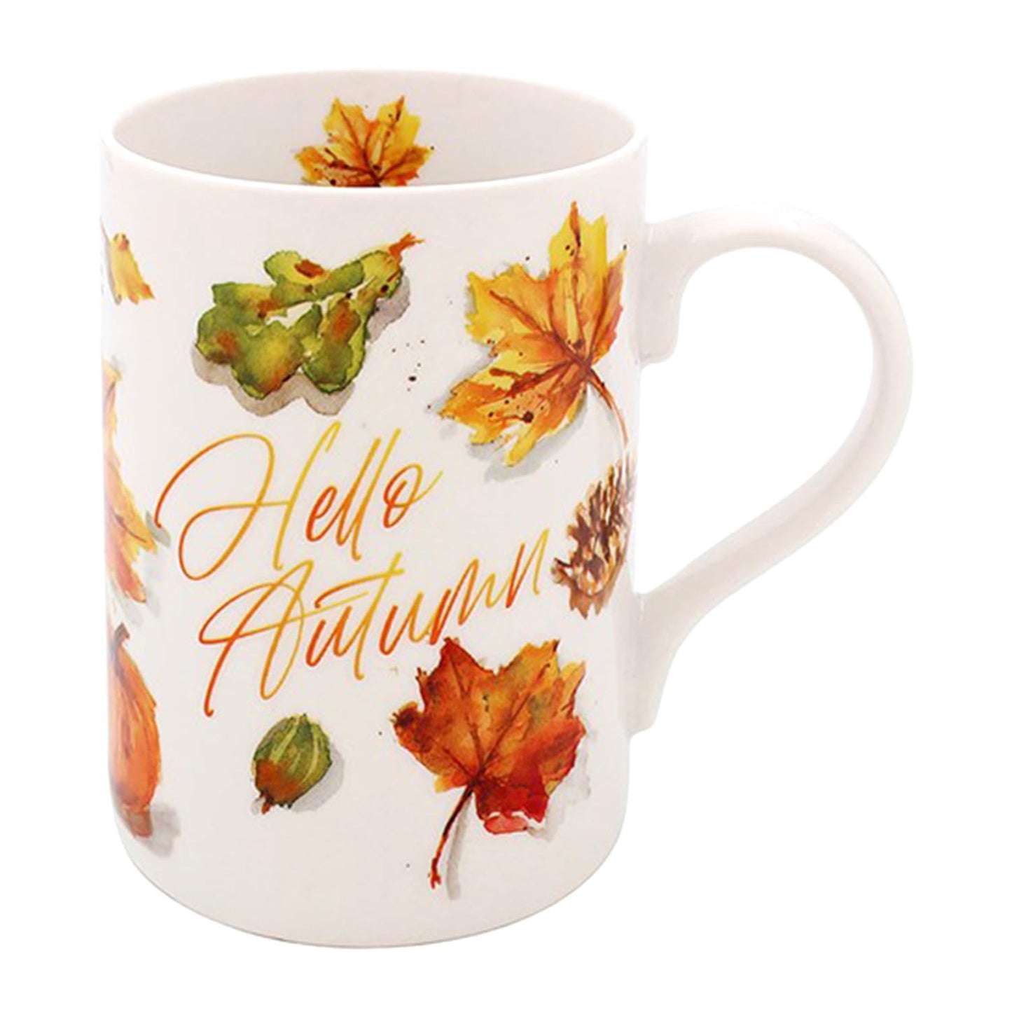 The Leonardo Collection - Autumn Leaves Hello Autumn Design Fine China Mug