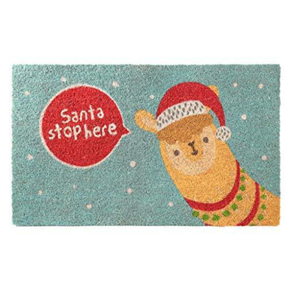 Puckator Coir Door Mat - Christmas Alpaca Slogan Design