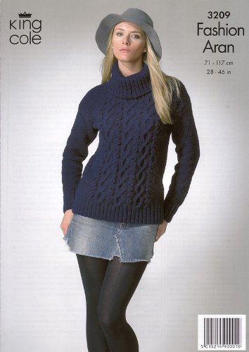 King Cole Ladies Cardigan & Sweater Fashion Knitting Pattern 3209 Aran