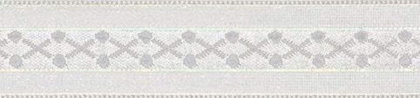 CLUB GREEN WHITE IRRID.CROSS PATTERN RIB.15MMX10MT, Fabric, 8.1 x 8.1 x 2 cm
