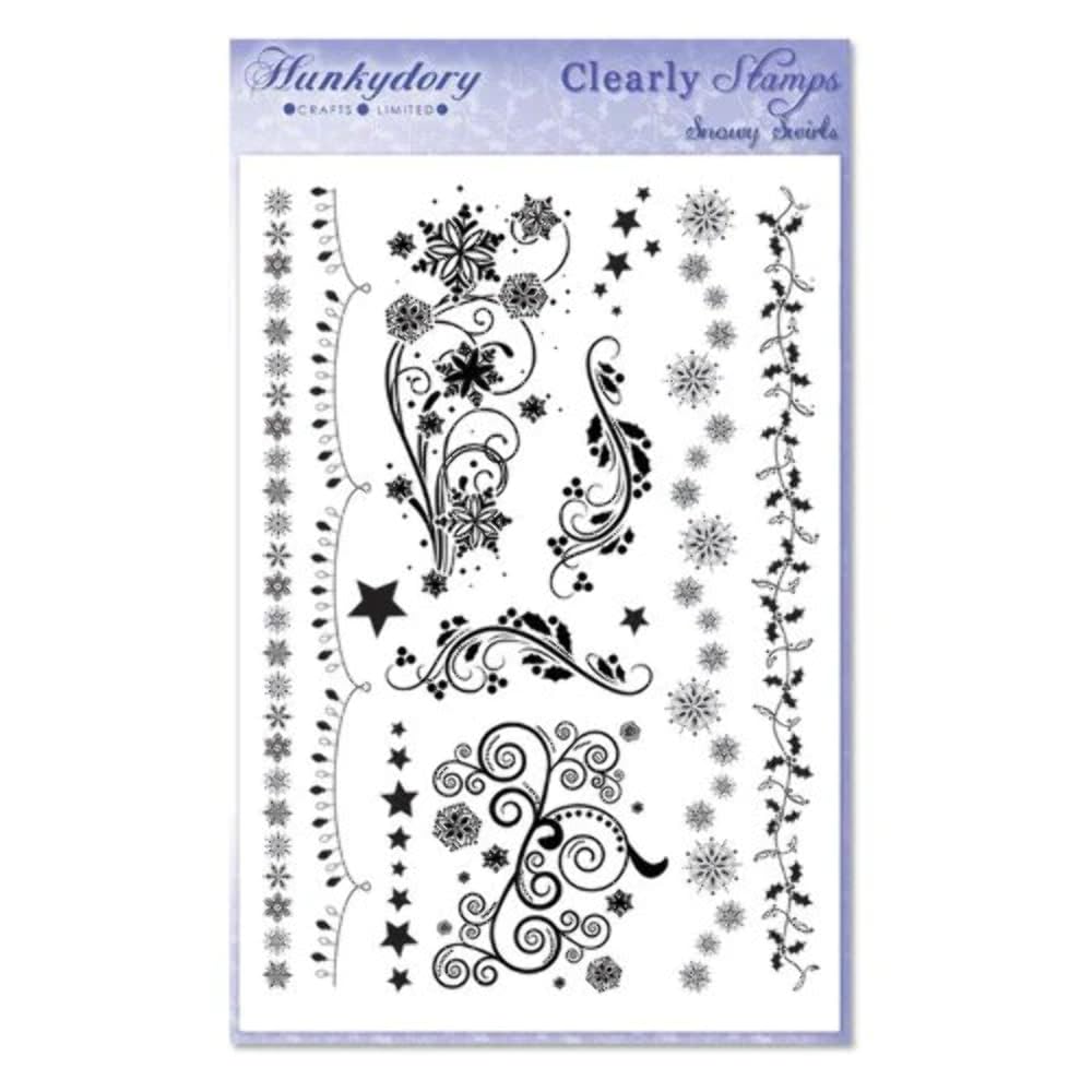 hunkydory clearly stamps snowy swirls