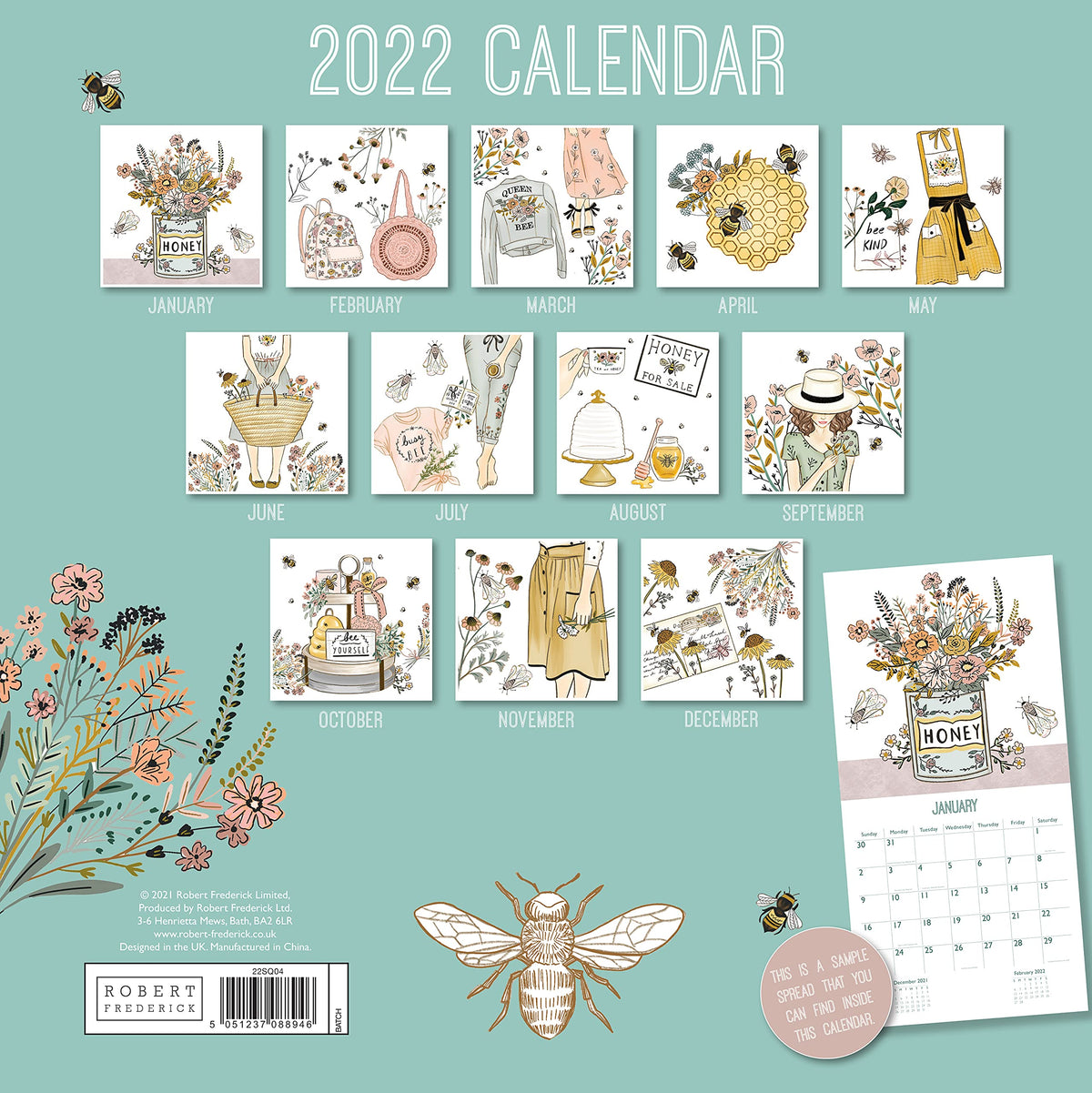 Robert Frederick Beekeeper Large Square Calendar, 22SQ04