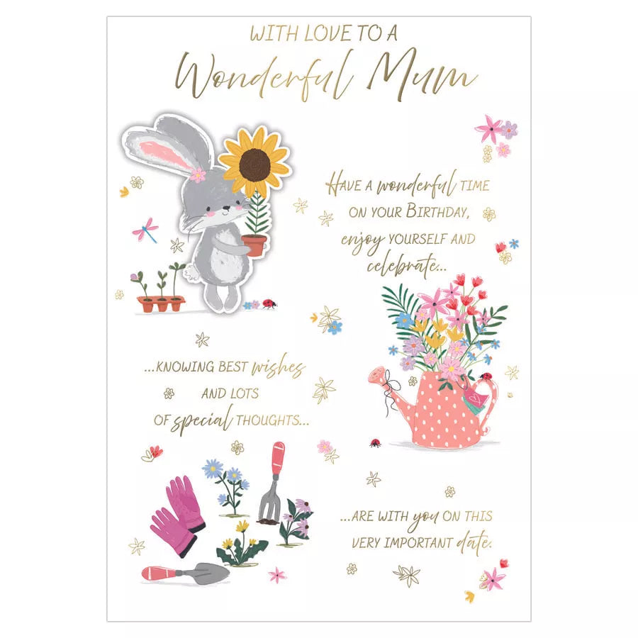 with love to a wonderful mum birthday card