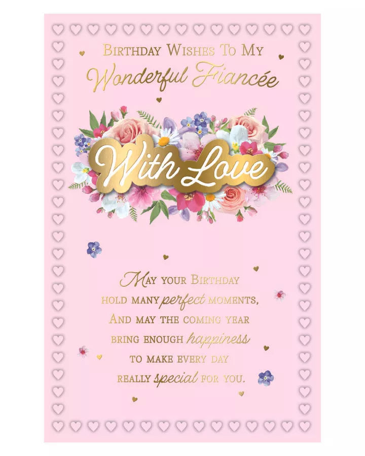 Birthday wishes to a wonderful fiancee 6 page inserts