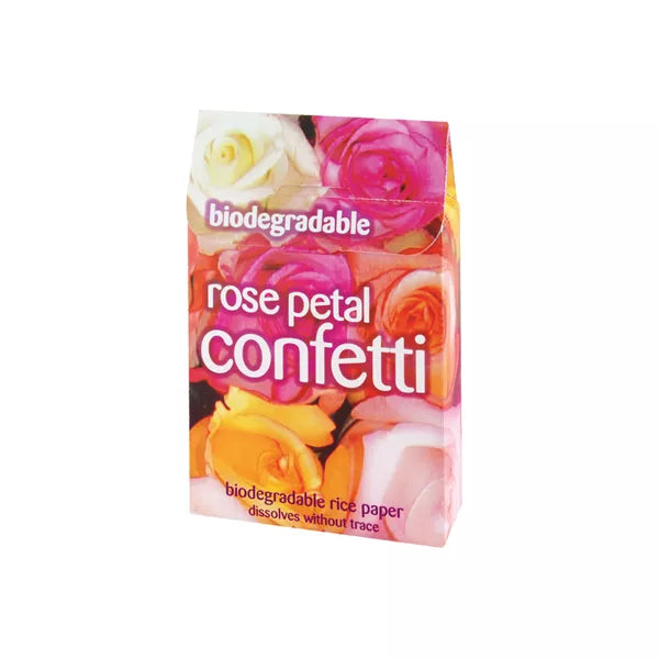 Biodegradable Rice Paper Rose Petal Confetti 3 packs 10g