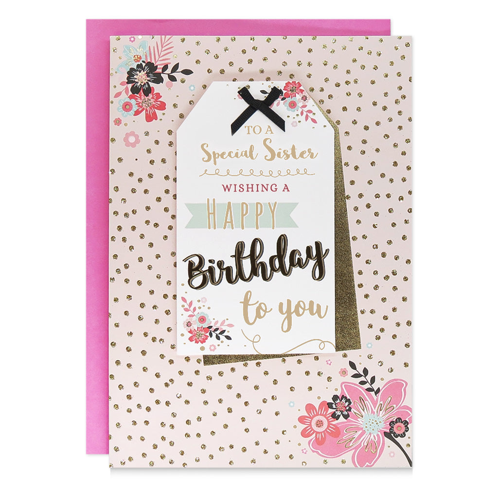 to a special sister wishing a happy birthday to you card