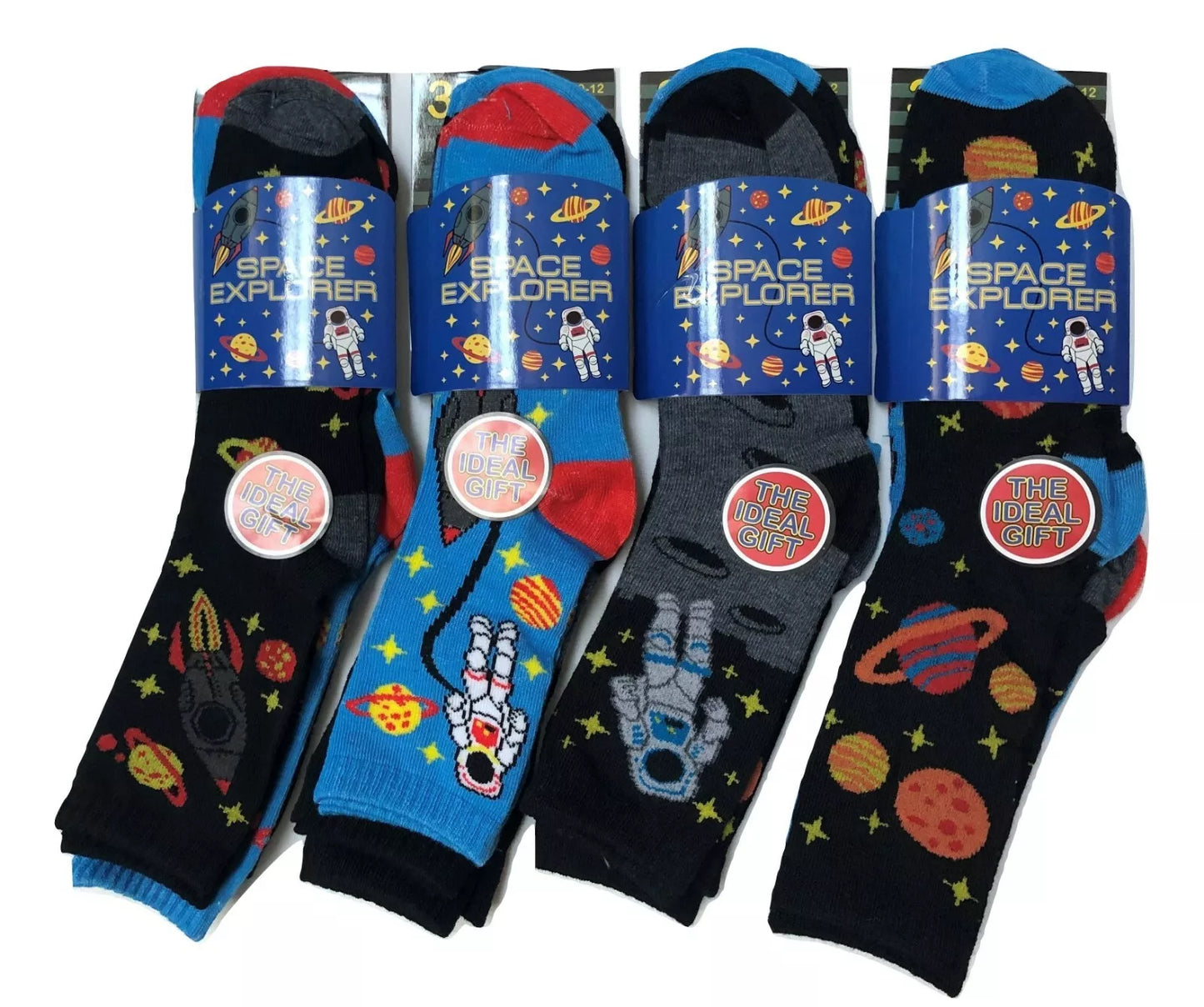 SPACE EXPLORER SOCKS 3 PAIRS 9- 12