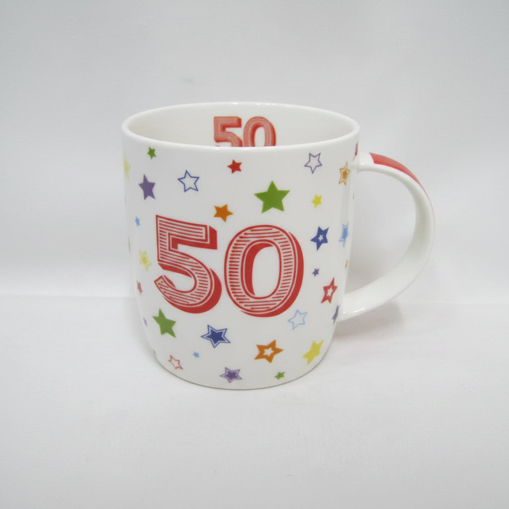 Ceramic Mug Birthday 50 Stars