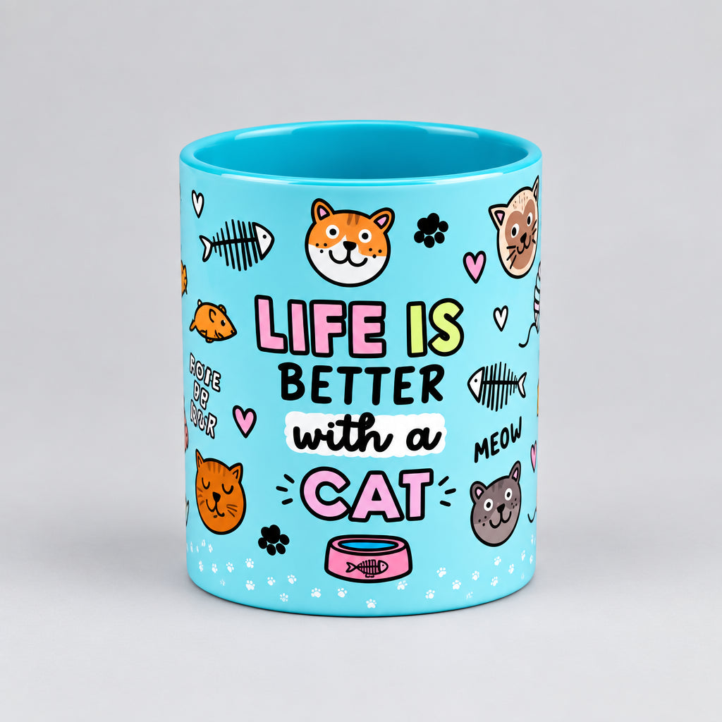 Life Is Better with A Cat Ceramic Mug