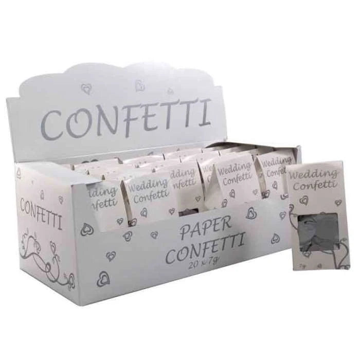 White Silver Biodegradable Wedding Throwing Confetti 3 packs