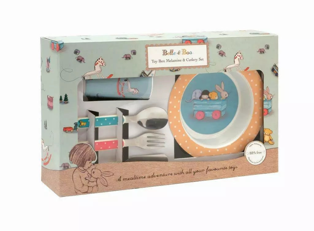 Belle & Boo - Toybox 6 piece childrens dinner set plate bowl cup