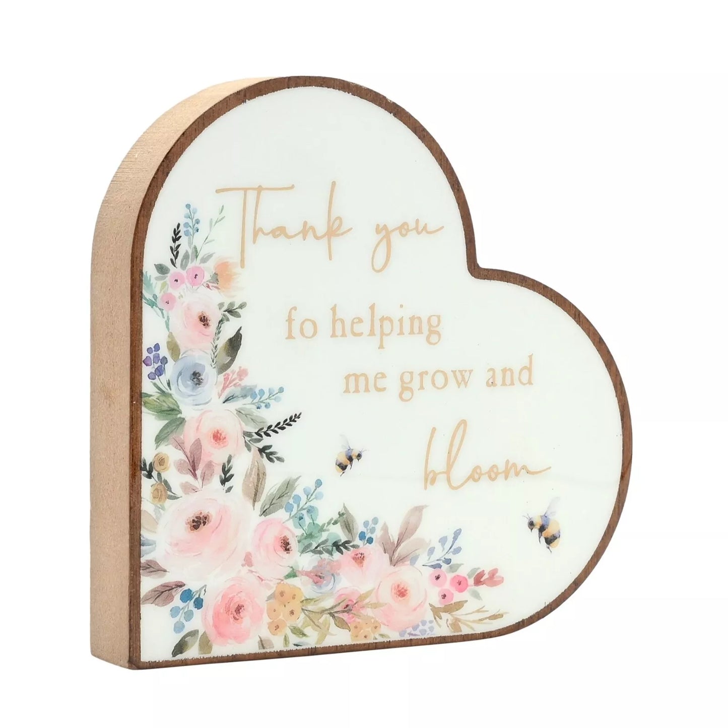 The Cottage Garden Mantel Heart Plaque thank you