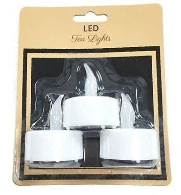 Maingate Ltd-Confezione da 3 candele tealight a LED, a batteria, in plastica, co - hanrattycraftsgifts.co.uk