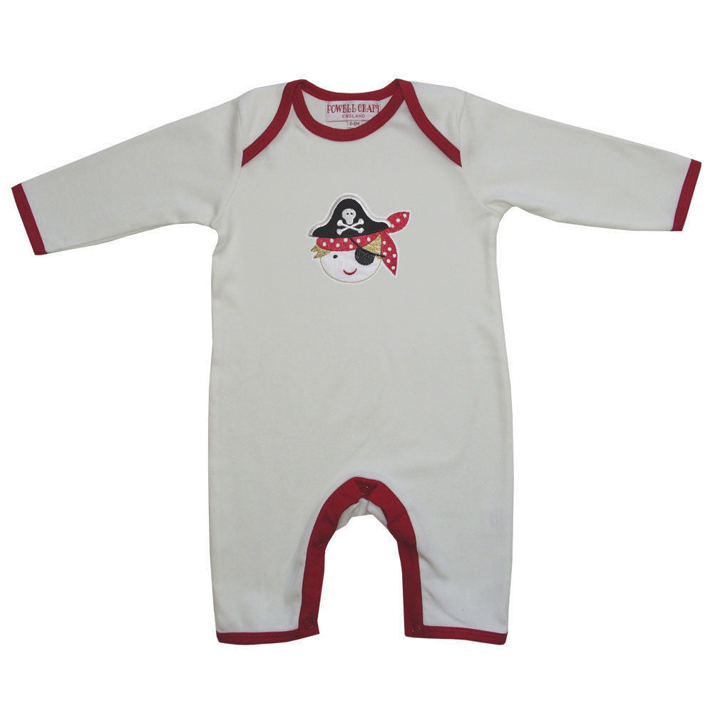 BABY Boy PIRATE Powellcraft Soft Cotton Onesie Jumpsuit Romper 6-12mths - hanrattycraftsgifts.co.uk