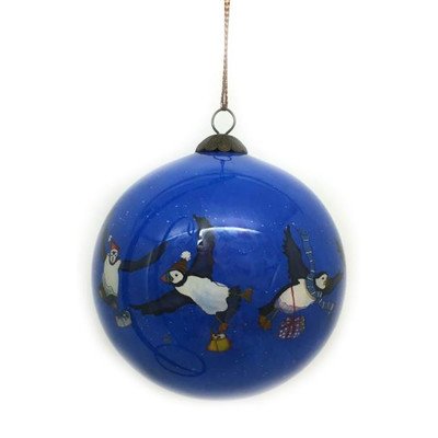 puffin Hand Painted Glass Ball Ornament by Emma Ball - hanrattycraftsgifts.co.uk