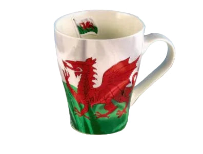 Welsh Flag Bone China Latte Mug by Leonardo - hanrattycraftsgifts.co.uk