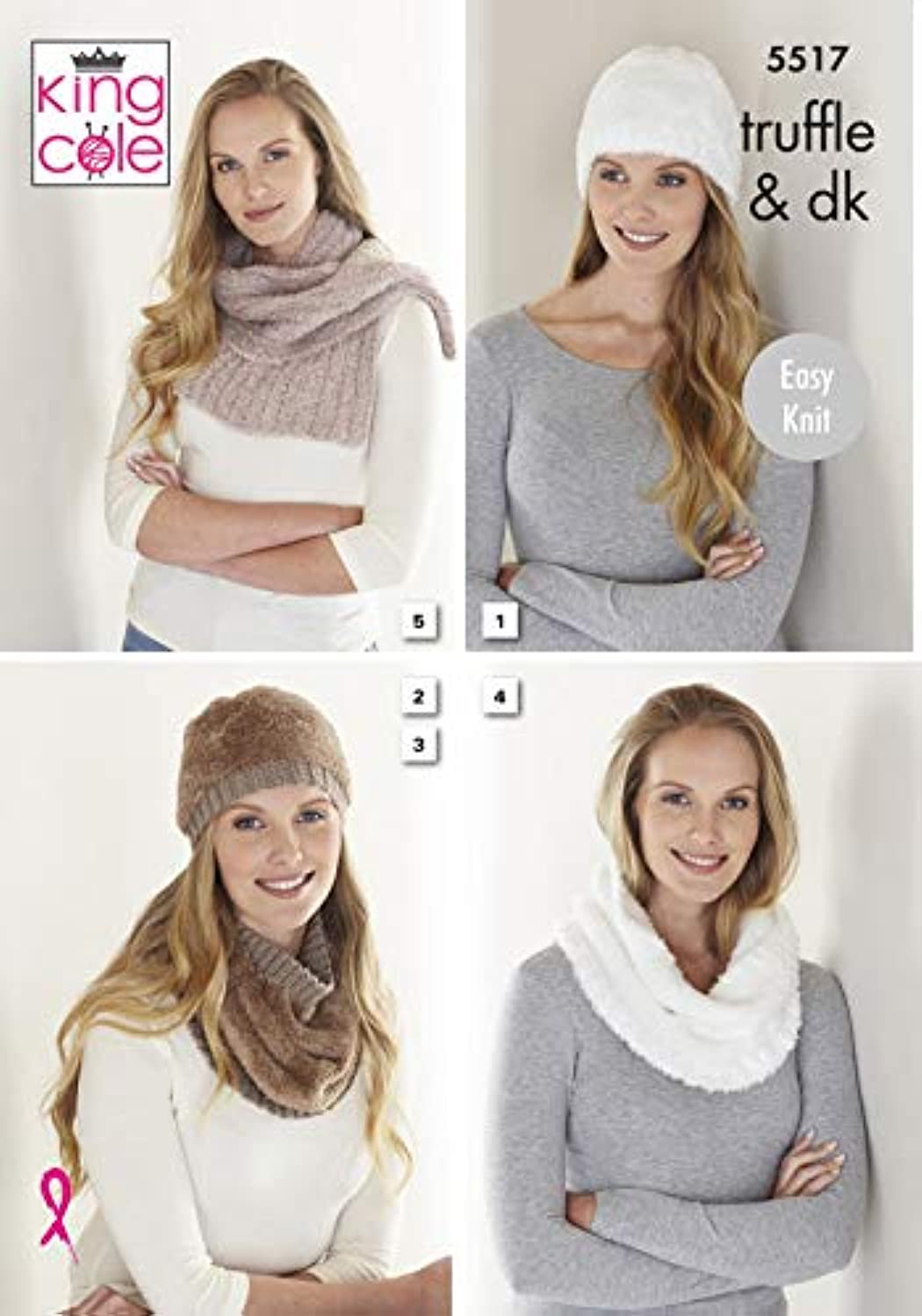 King Cole 5517 Womens Knitting Knitting Pattern Knitting Truffle and Merino Blend DK