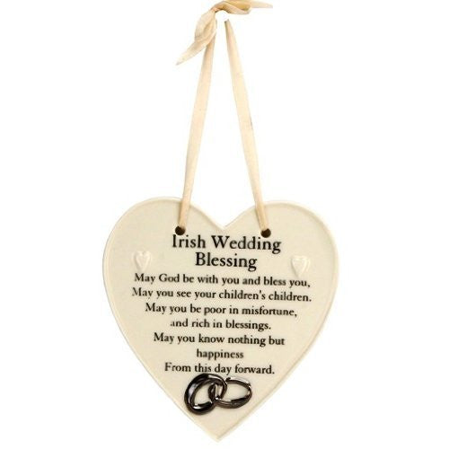 Irish Blessing Heart Shaped Wedding Bridal Gift - hanrattycraftsgifts.co.uk