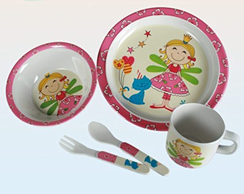 Doridia Imports Fairy Children's Crockery Set 5-Piece - hanrattycraftsgifts.co.uk