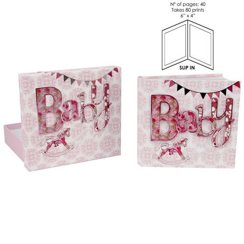 Laura Darrington Typography Collection Album Baby Girl 6"x4" - hanrattycraftsgifts.co.uk