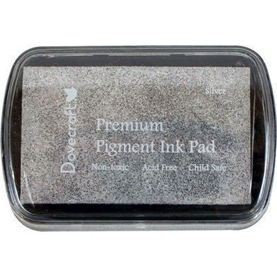Dovecraft Pigment Ink Pads - Silver - Acid Free - hanrattycraftsgifts.co.uk