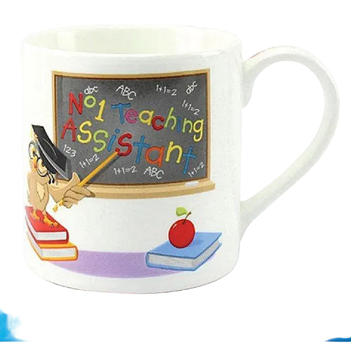 No.1 Teaching Assistant Fine China Mug - Wise Owl Design - hanrattycraftsgifts.co.uk