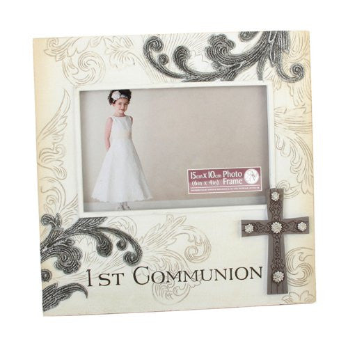 new stone effect 15cm x 10cm 1st communion frame - hanrattycraftsgifts.co.uk
