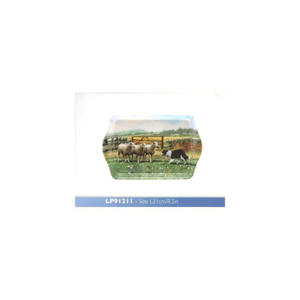 Macneil Collie & Sheep 21cm Melamine Snack Tray Leonardo LP91211 - hanrattycraftsgifts.co.uk