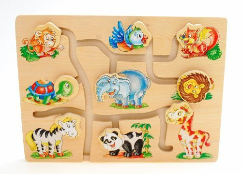 Childrens Kids Wooden Match The Head Animals Game Puzzle Toys Educational Fun - hanrattycraftsgifts.co.uk