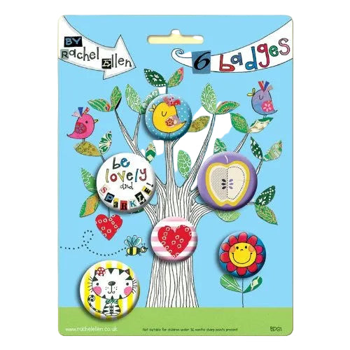 Rachel Ellen 6 Badge Set - Tree Design - hanrattycraftsgifts.co.uk
