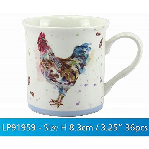 Lesser & Pavey 3.25-Inch Fine China/Porcelain Country Cockerel Suffolk Mug, Multi-Colour - hanrattycraftsgifts.co.uk