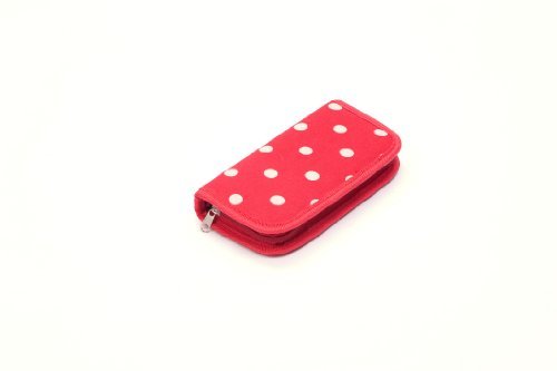Hobby Gift MR4701/22 | White Polka Dot on Red Filled Crochet Hook Case/Organiser - hanrattycraftsgifts.co.uk