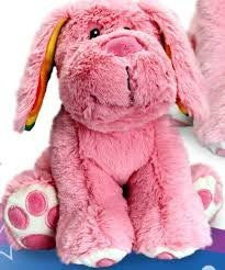 keel toys30cm nursery rainbow floppy dog choice colours cream/pink /blue please choose (pink) - hanrattycraftsgifts.co.uk