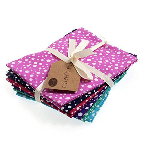 Fat Quarter Bundle: Cotton: 6 x 54cm x 45cm: Summer Dot - hanrattycraftsgifts.co.uk