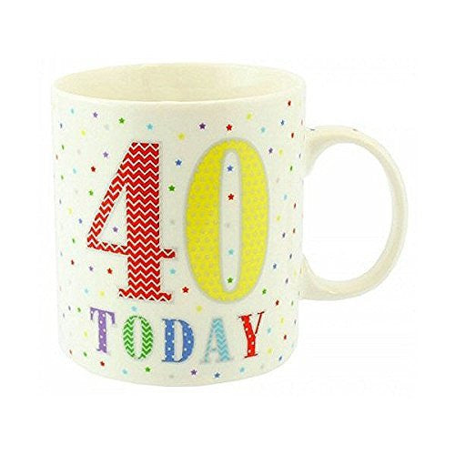 Milestone anniversaire - Tasses Porcelaine Fine '40 aujourd'hui' et cadeau - lp33522 - hanrattycraftsgifts.co.uk
