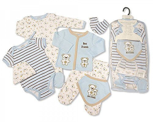 Baby Boys 7 Pieces Mesh Set - Best Friends (0 - 3 Months) - hanrattycraftsgifts.co.uk