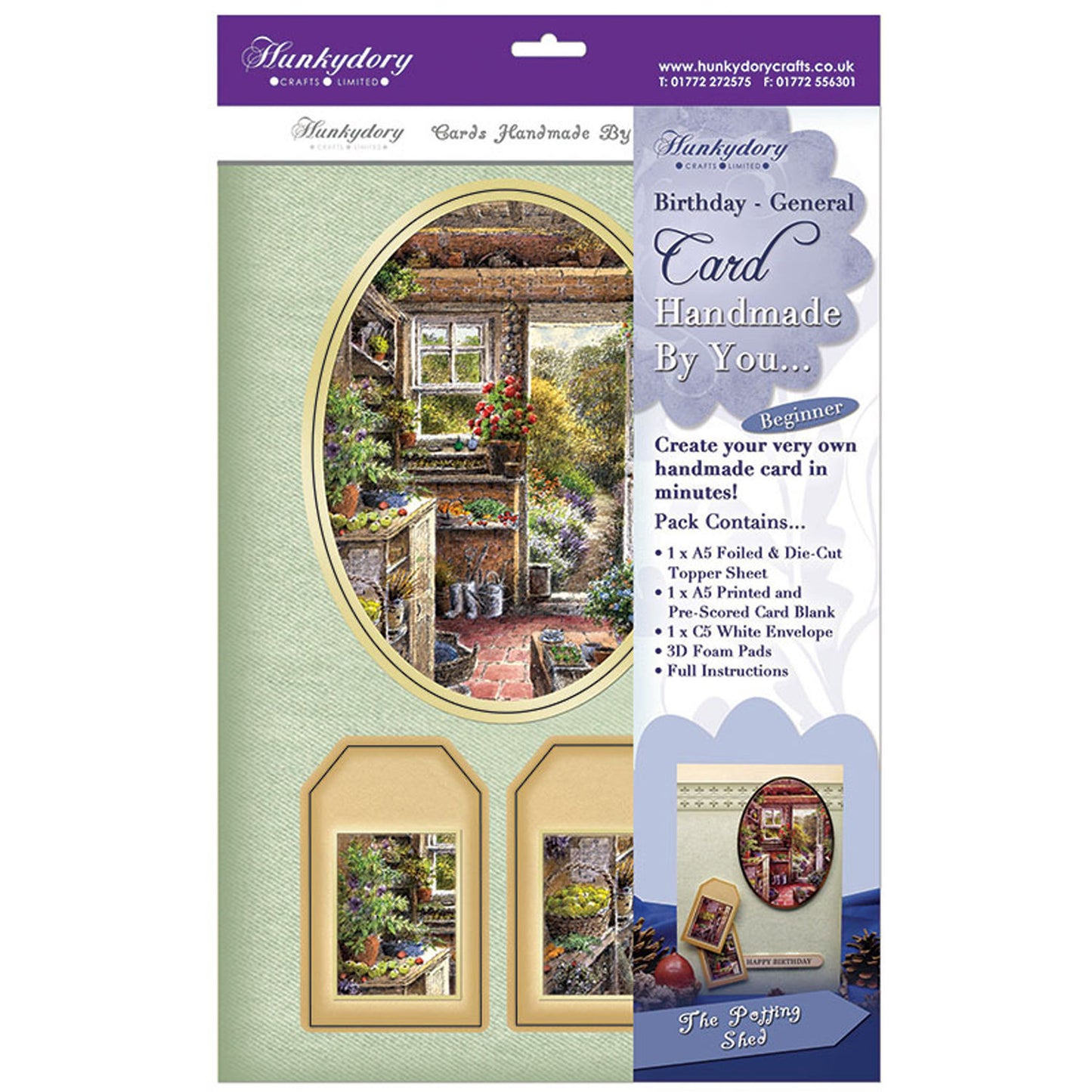 hunkydory handmade by you card kit the potting shed birthday-general - hanrattycraftsgifts.co.uk