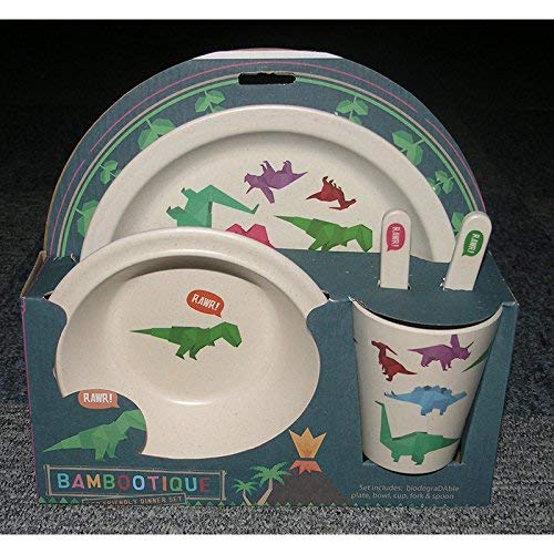 Dinosaur Eco-Friendly Biodegradable Bamboo Plate/Cutlery Set - hanrattycraftsgifts.co.uk