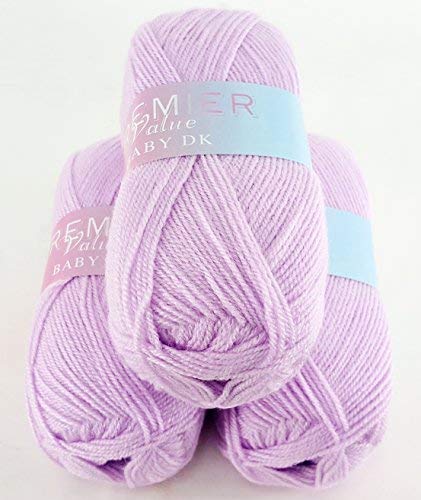 king cole PREMIER VALUE BABY DOUBLE KNIT YARN WOOL ACRYLIC 3 PACK (3 X 100G) - LILAC - hanrattycraftsgifts.co.uk