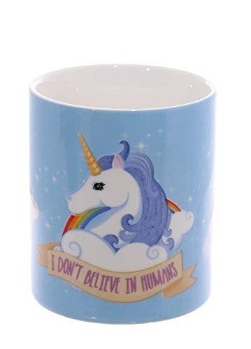 Fun New Bone China Mug - Unicorn Mug I Dont Believe In Humans - hanrattycraftsgifts.co.uk