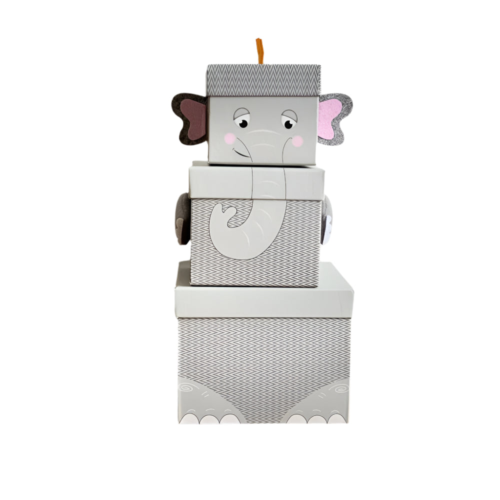 Stackable Elephant Animal Gift Boxes, Nested Box, Kids Novelty Gift Box