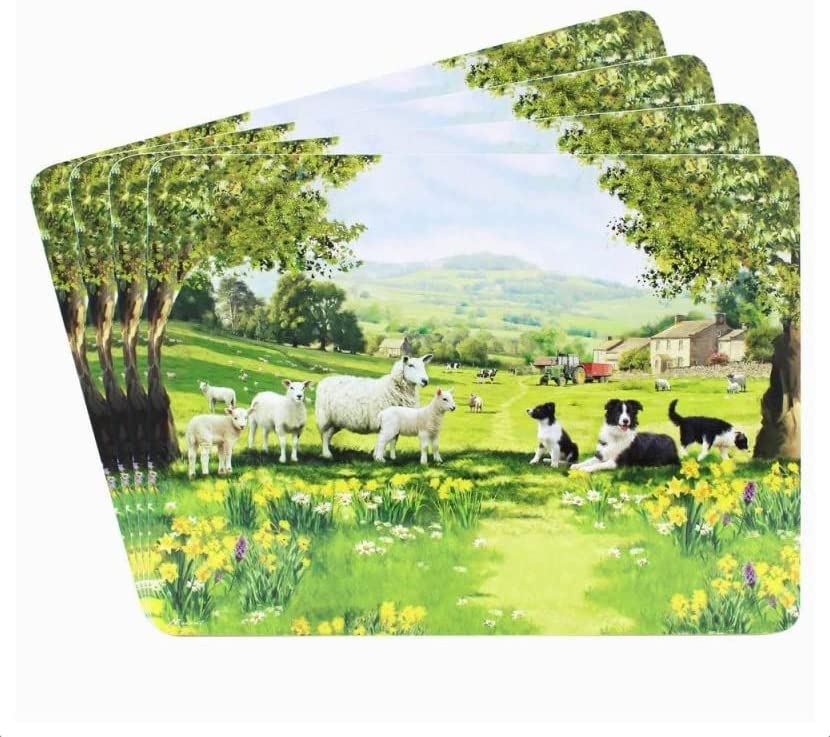 The Leonardo Collection Collie and Sheep Table Place Mats (Set of 4), Boxed