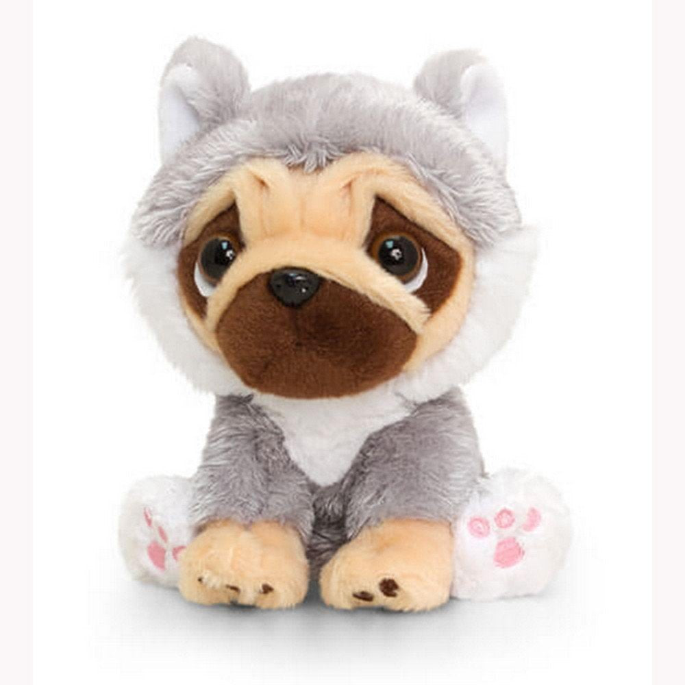 Keel Toys Pugsley Toy With Husky Christmas Outfit - hanrattycraftsgifts.co.uk